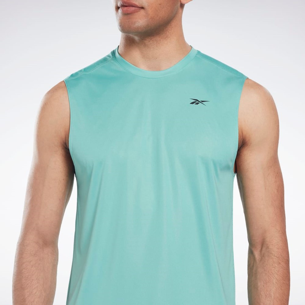 Reebok Workout Ready Bez Rukavov Tech T-Shirt Semi Classic Teal | AIRMG0573