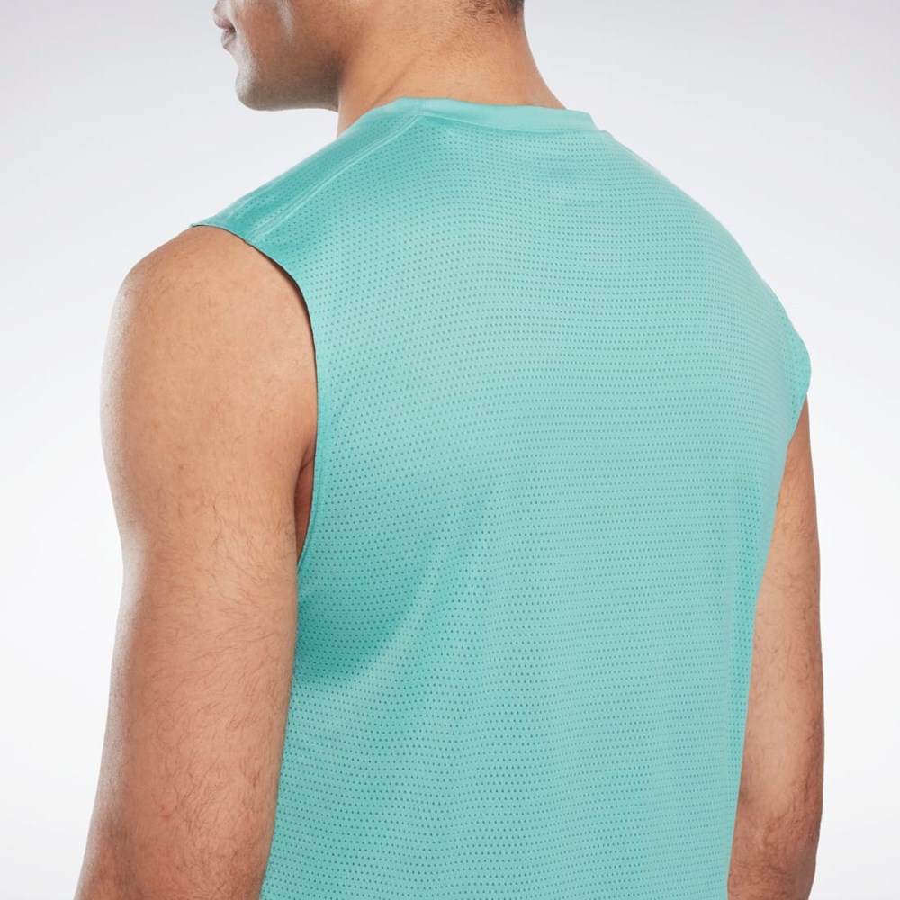 Reebok Workout Ready Bez Rukavov Tech T-Shirt Semi Classic Teal | AIRMG0573