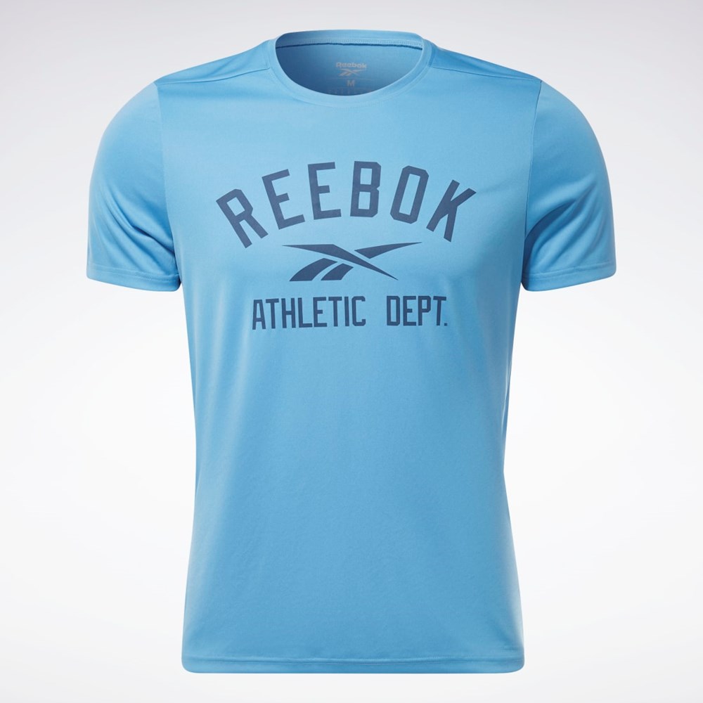 Reebok Workout Ready Grafika T-Shirt Modre | APXSU4293