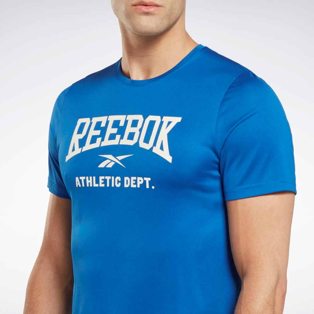 Reebok Workout Ready Grafika T-Shirt Modre | BQNPR1269