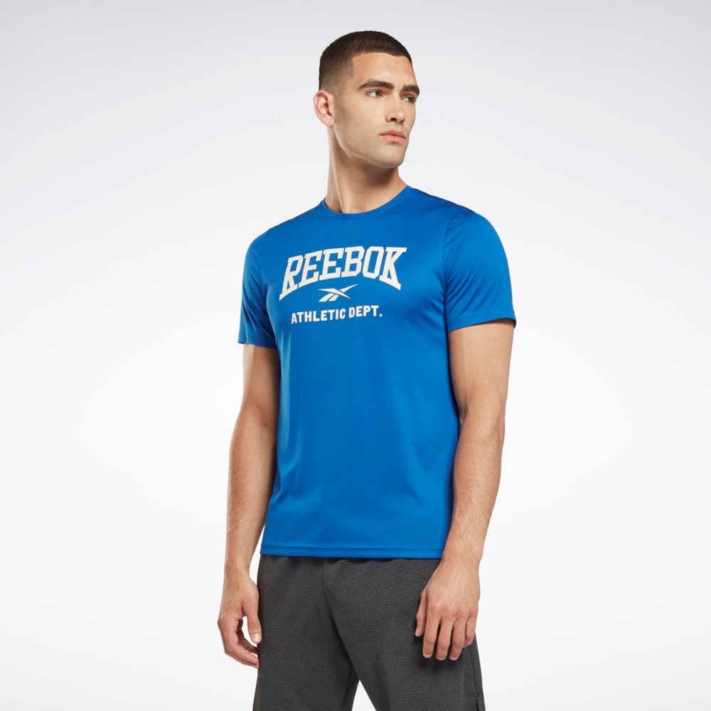 Reebok Workout Ready Grafika T-Shirt Modre | BQNPR1269