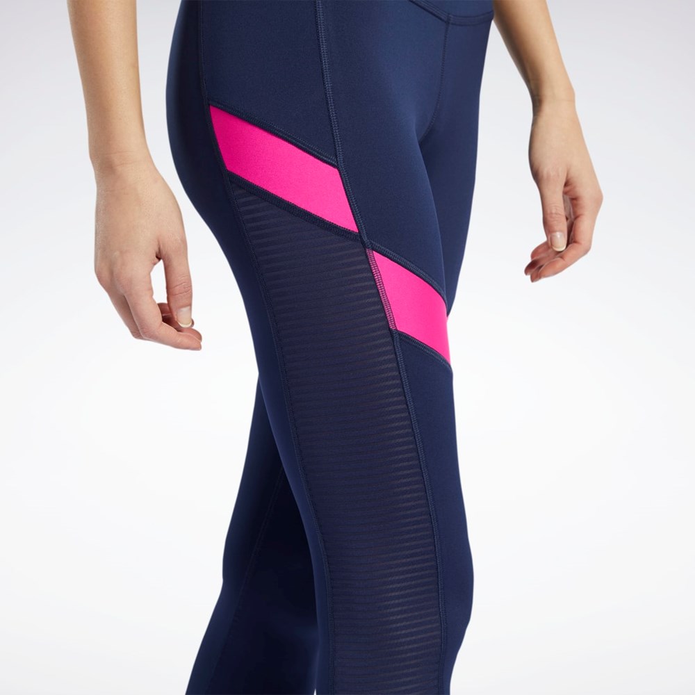 Reebok Workout Ready Mesh Leggings Námornícka Modrá | CHBRV6302