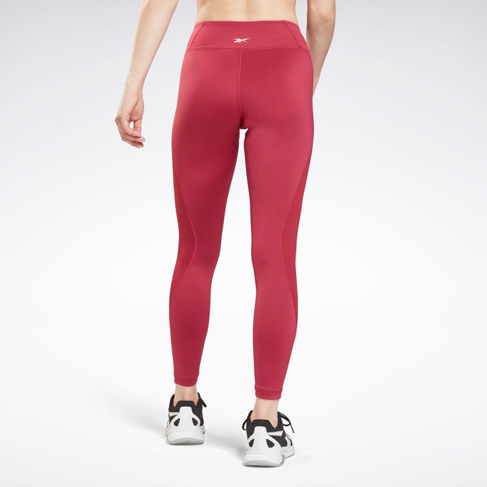 Reebok Workout Ready Mesh Leggings Punch Berry | KBAHU4560