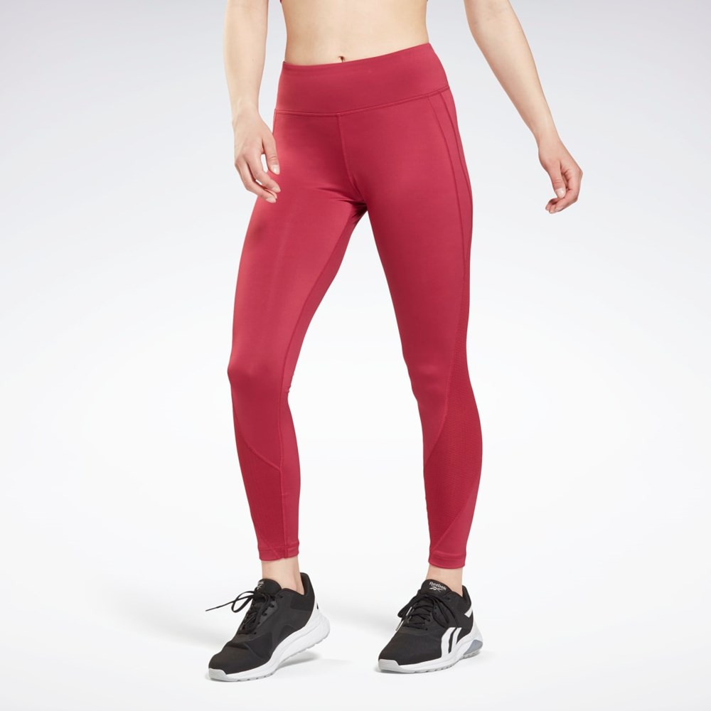 Reebok Workout Ready Mesh Leggings Punch Berry | KBAHU4560