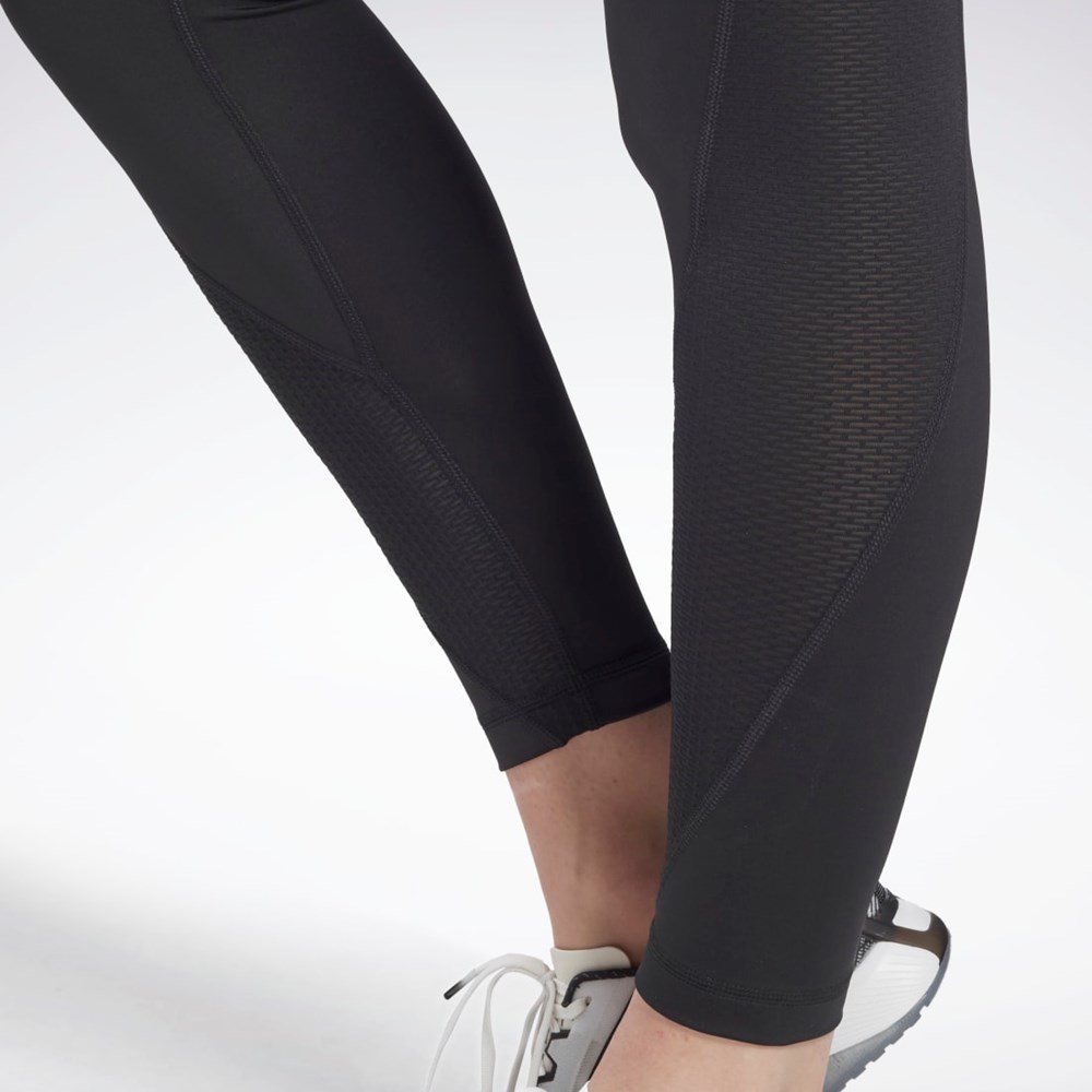 Reebok Workout Ready Mesh Leggings Čierne | VPGEK4876