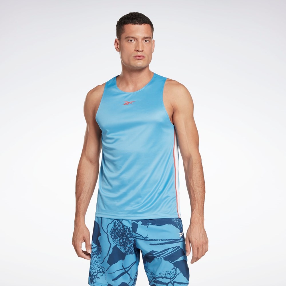 Reebok Workout Ready Mesh Tank Top Modre | IHMAD1650