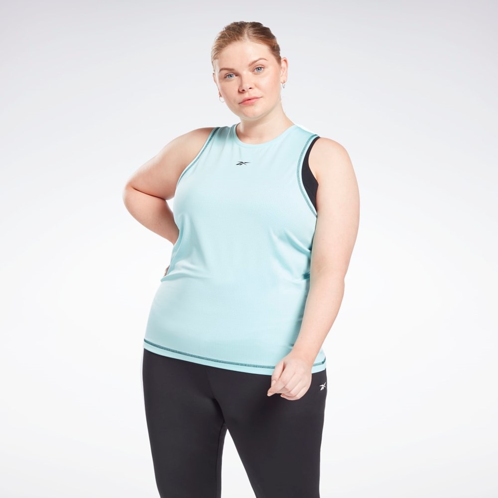 Reebok Workout Ready Mesh Tank Top (Plus Size) Digital Glow | QUTRC7856