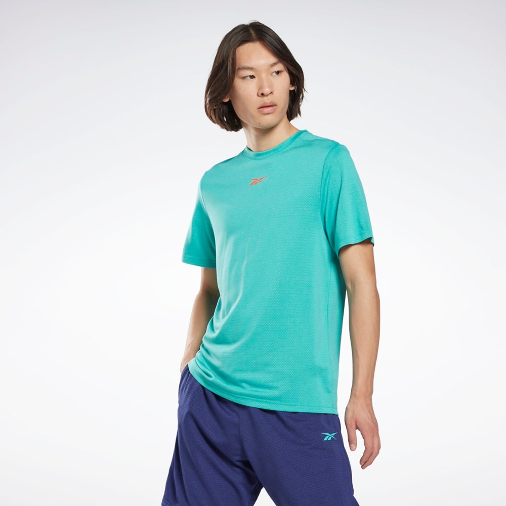 Reebok Workout Ready Mélange T-Shirt Semi Classic Teal | ULIZE5890