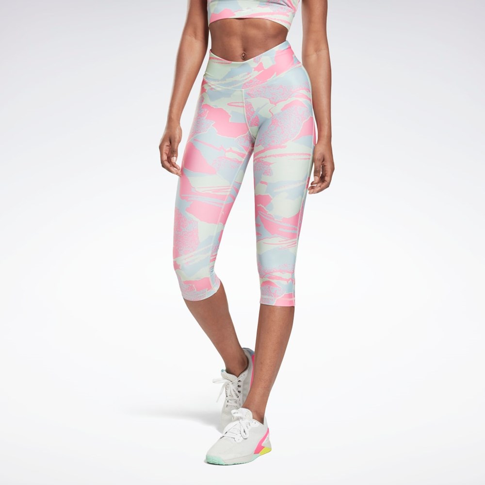 Reebok Workout Ready Printed Capri Svetlo | RXKLJ2986