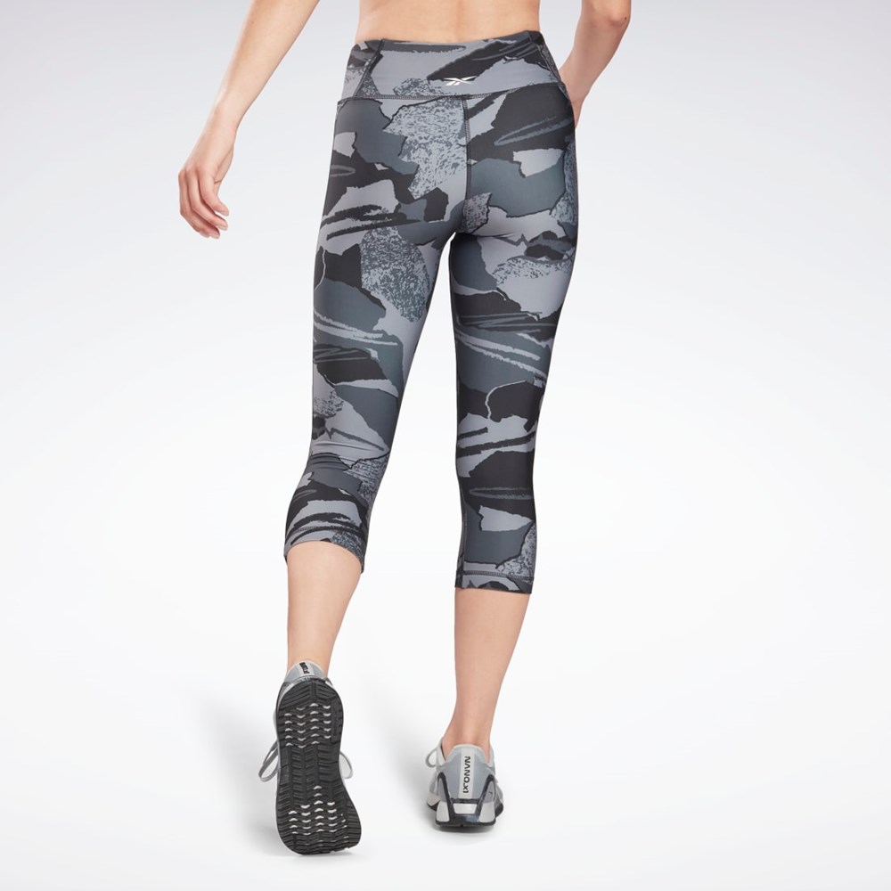 Reebok Workout Ready Printed Capri Čierne | AVXWJ5034