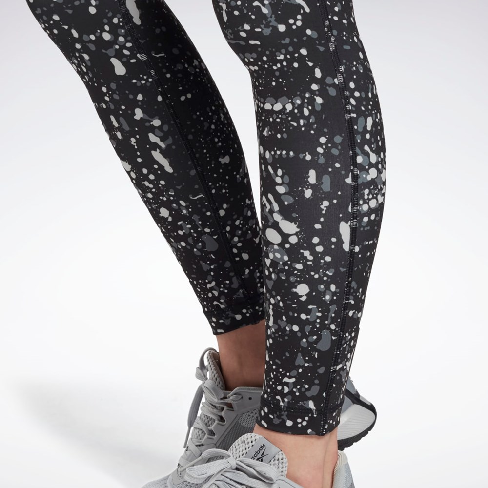 Reebok Workout Ready Printed Leggings Čierne | NBDTF2065