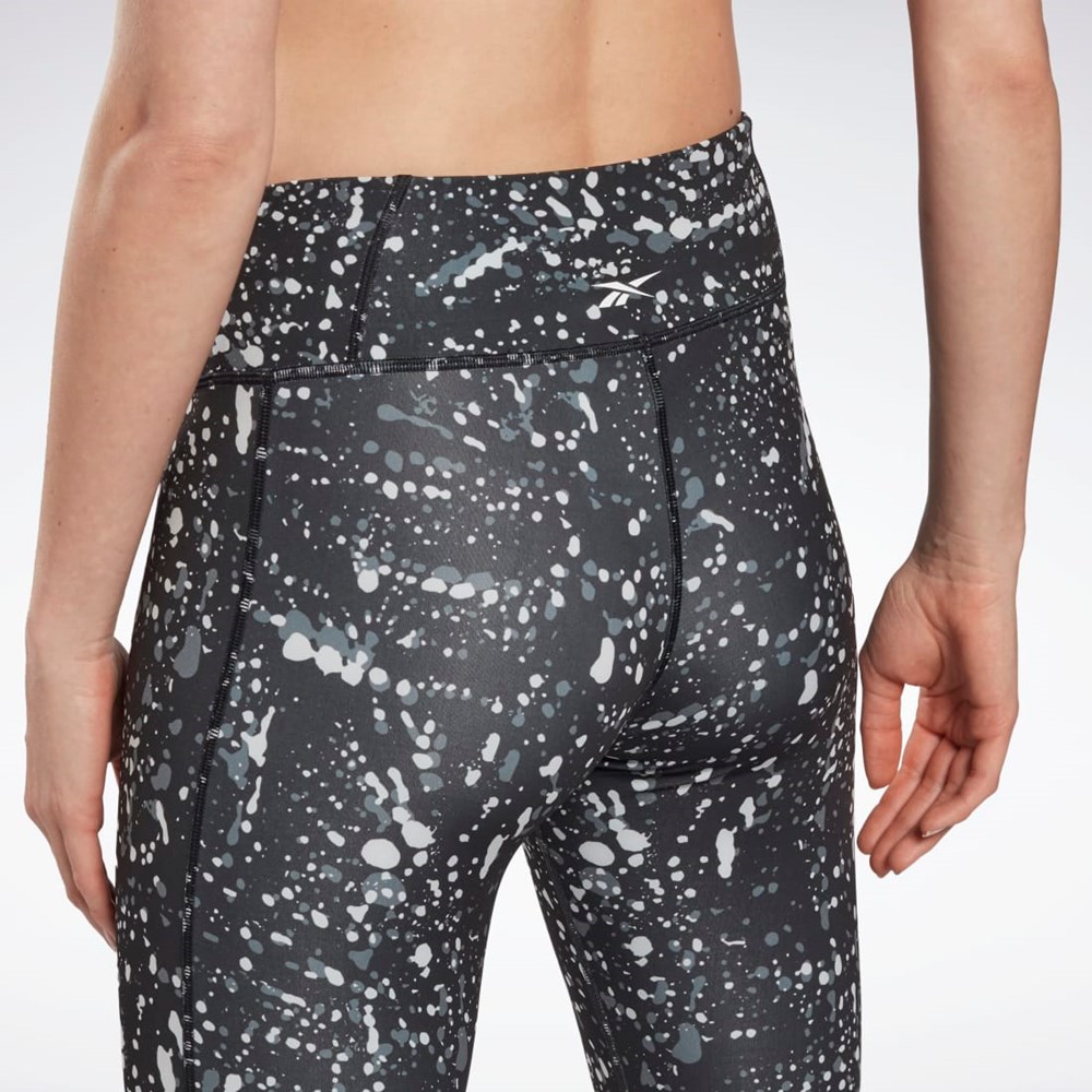 Reebok Workout Ready Printed Leggings Čierne | NBDTF2065