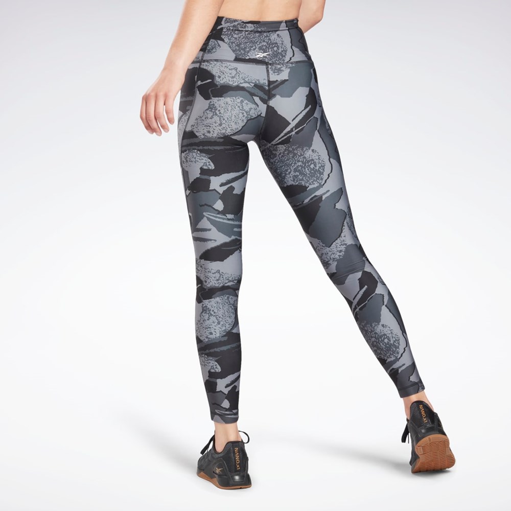 Reebok Workout Ready Printed Leggings Čierne | VSJOD8173