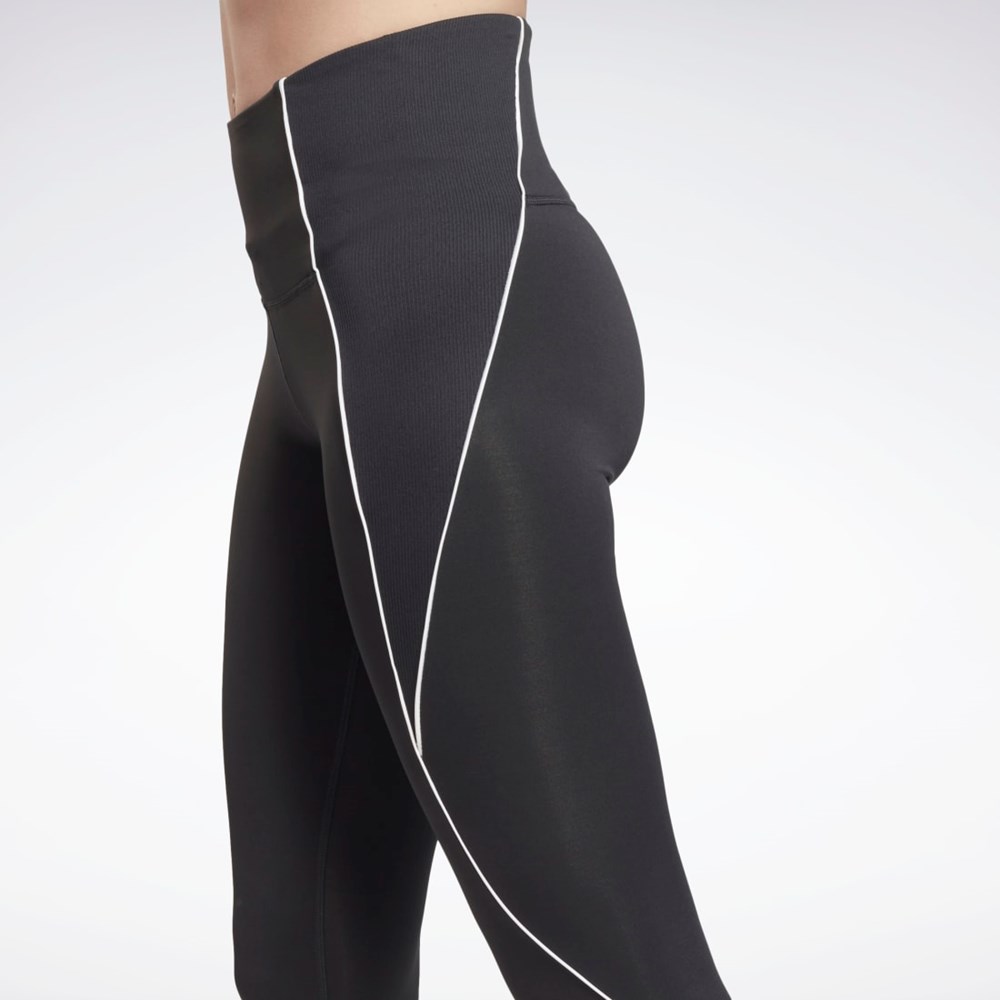 Reebok Workout Ready Rebrovaný High-Rise Leggings Čierne | TJILP6549