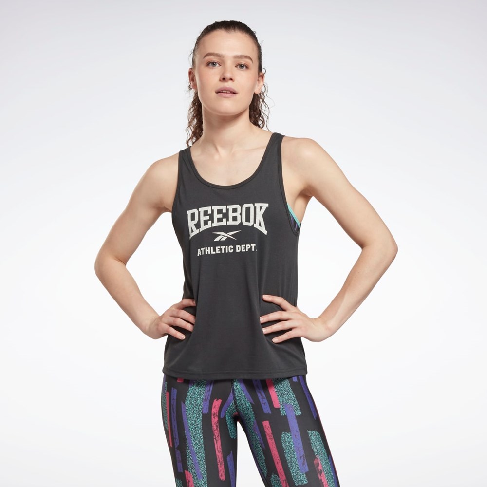 Reebok Workout Ready Supremium Grafika Tank Top Čierne | NLHDR5279