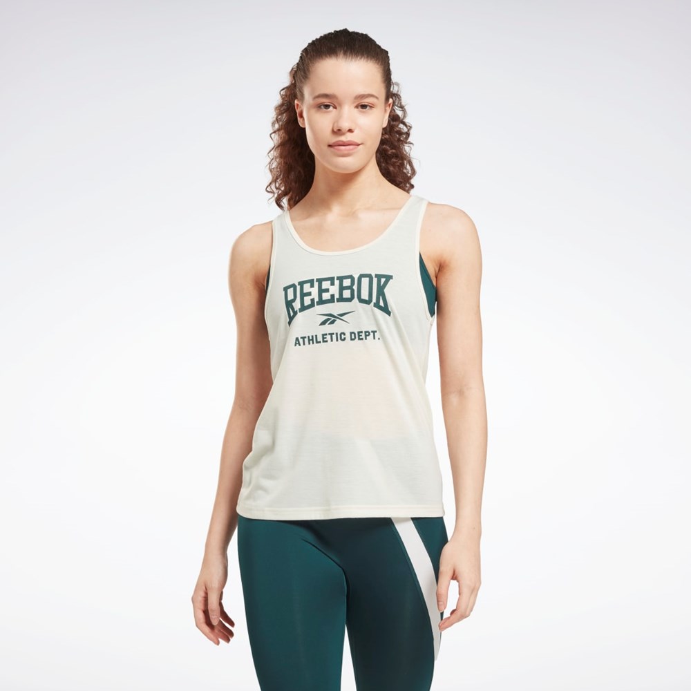 Reebok Workout Ready Supremium Grafika Tank Top Biele | PBESJ3198