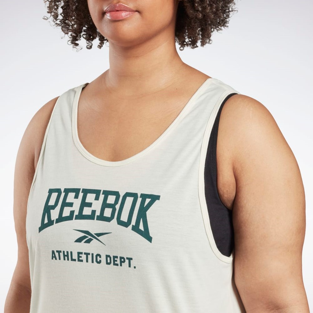 Reebok Workout Ready Supremium Grafika Tank Top (Plus Size) Biele | YGDAF5273