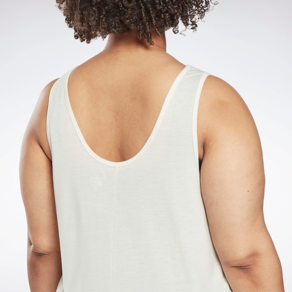 Reebok Workout Ready Supremium Grafika Tank Top (Plus Size) Biele | YGDAF5273