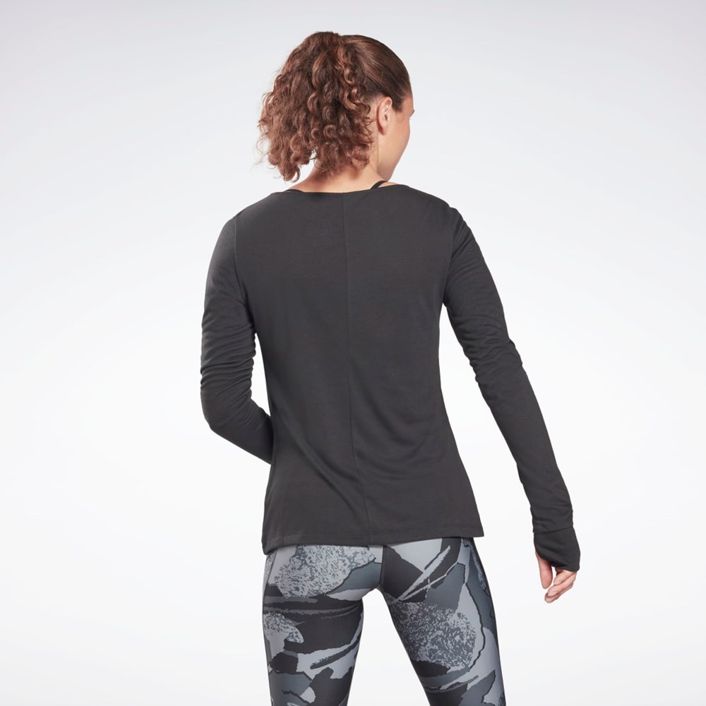 Reebok Workout Ready Supremium Long Sleeve T-Shirt Čierne | NYDOH4280