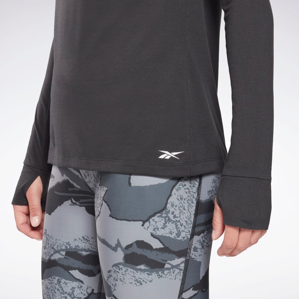 Reebok Workout Ready Supremium Long Sleeve T-Shirt Čierne | NYDOH4280