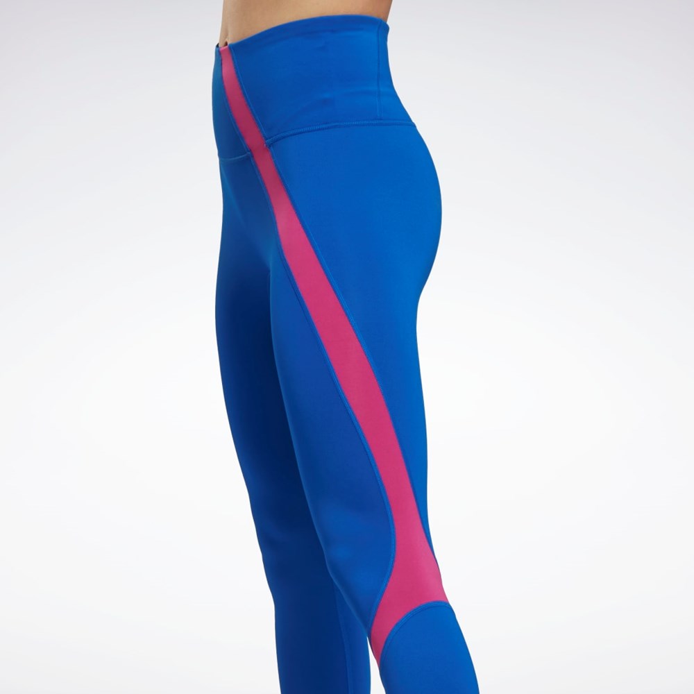 Reebok Workout Ready Vector Leggings Modre | NTEOB4253