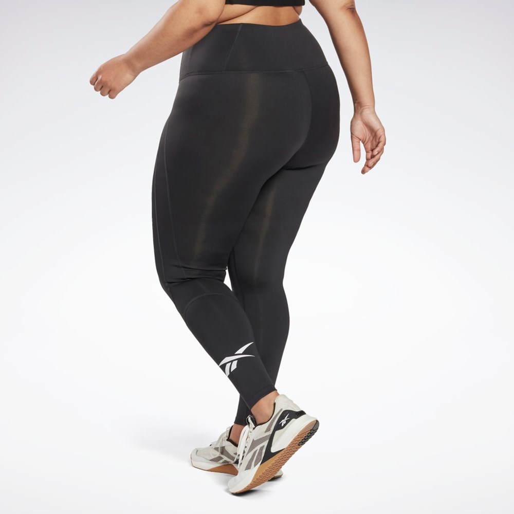 Reebok Workout Ready Vector Leggings (Plus Size) Čierne | BPIZS9386