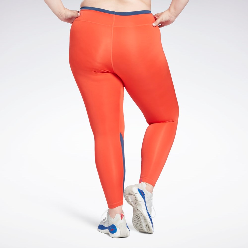 Reebok Workout Ready Vector Leggings (Plus Size) Červené | IOSEJ2691