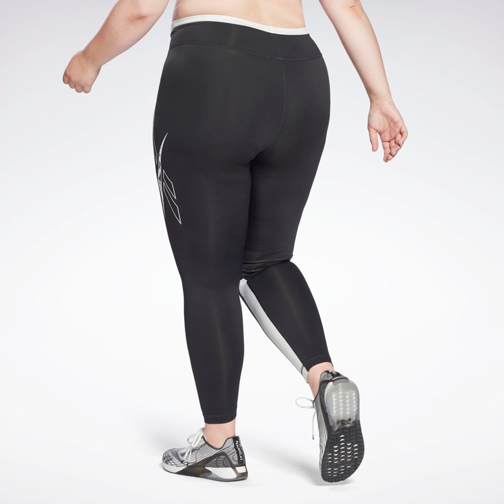 Reebok Workout Ready Vector Leggings (Plus Size) Čierne | NKLQC5241