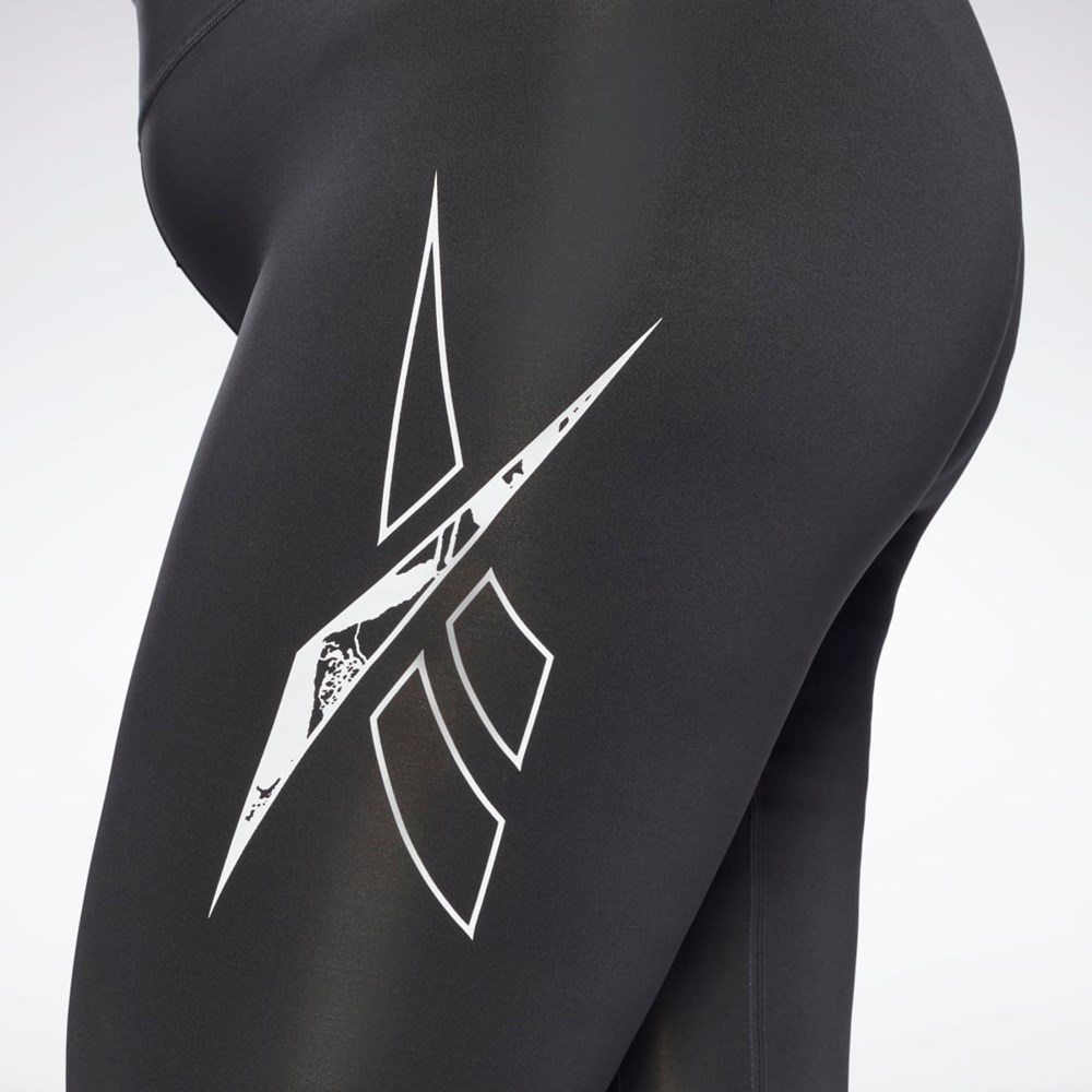 Reebok Workout Ready Vector Leggings (Plus Size) Čierne | NKLQC5241