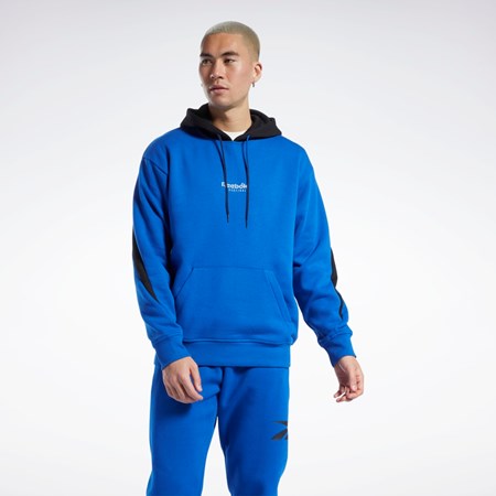 Reebok Basketball Back Vector Fleece Hoodie Modre | JVAQG5106