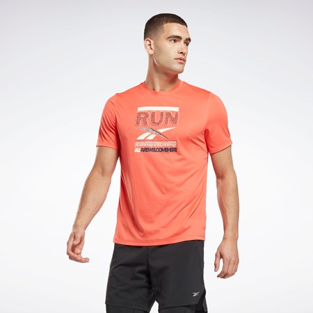 Reebok Bežecké Grafika T-Shirt Oranžové | BZQEY4590