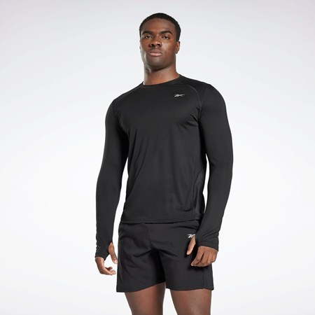 Reebok Bežecké Long Sleeve T-Shirt Čierne | CGZWM3082