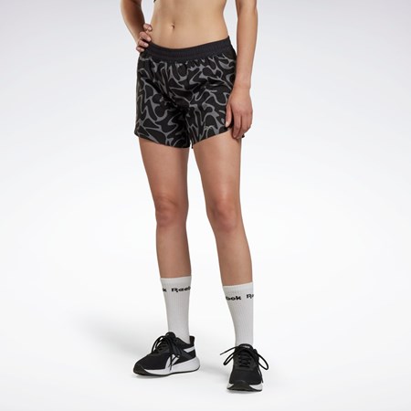 Reebok Bežecké Printed Shorts Čierne | BJNOZ0578