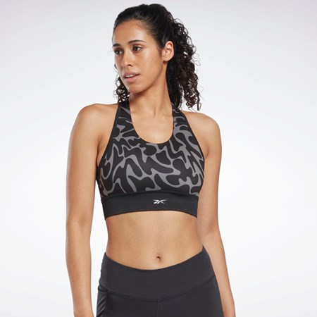 Reebok Bežecké Printed Sports Bra Čierne | GDTWR0526