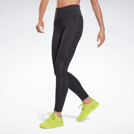 Reebok Bold High-Waisted Ruched Tights Čierne | RPCBW4893