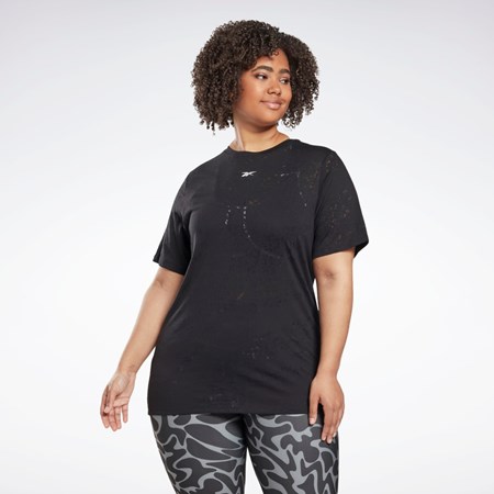 Reebok Burnout T-Shirt (Plus Size) Čierne | IFYQE9850