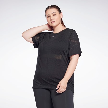 Reebok Burnout T-Shirt (Plus Size) Čierne | SWOCE4358