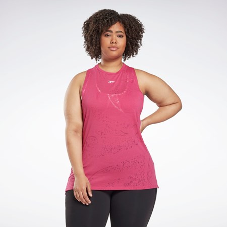 Reebok Burnout Tank Top (Plus Size) Ruzove | POMZD2651