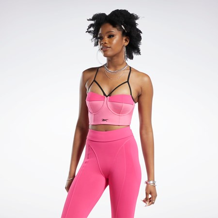 Reebok Cardi B Bralette Ruzove Ruzove | RVYOE7625