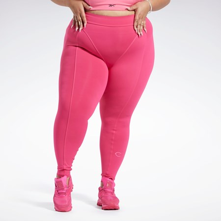 Reebok Cardi B High-Rise Tights (Plus Size) Ruzove | KGTOY7928