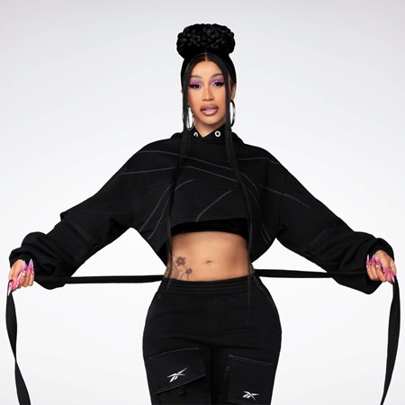 Reebok Cardi B Knit Hoodie Čierne Čierne | ZXJRS4957