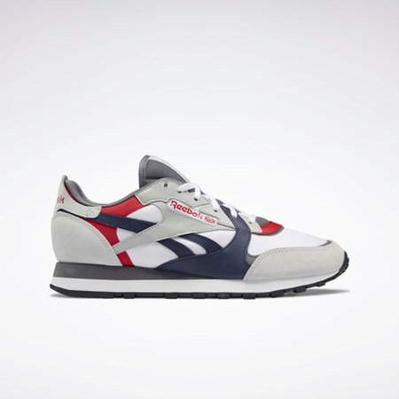 Reebok Classic Leather Shoes Biele Siva Siva | WFAZI6849