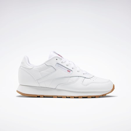 Reebok Classic Leather Shoes - Grade School Biele Biele | KGTFR3748