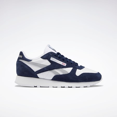 Reebok Classic Leather Shoes Námornícka Modrá Biele Siva | CBRZG8561