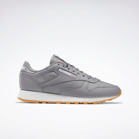 Reebok Classic Leather Shoes Siva Biele | MIHSV2135