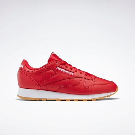 Reebok Classic Leather Shoes Červené Biele | DMNKF6237