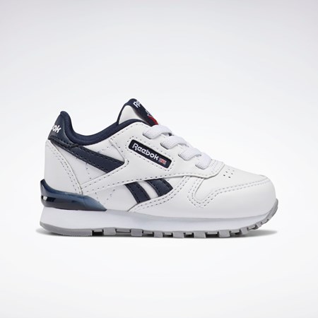 Reebok Classic Leather Step 'n' Flash Shoes - Toddler Biele Biele Námornícka Modrá | ETVWN4312