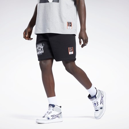 Reebok Iverson Basketball Fleece Shorts Čierne | DLBUS3719