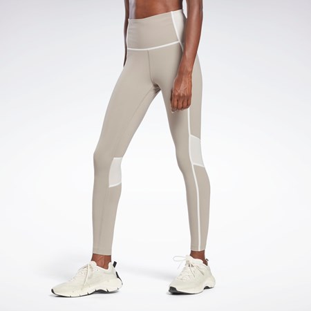 Reebok Lux High-Waisted Colorblock Tights Siva | TZVLX1925