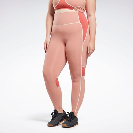 Reebok Lux High-Waisted Colorblock Tights (Plus Size) Koralove | XEZGK7895